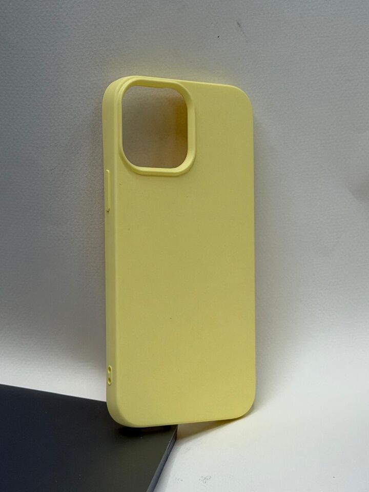 Iphone 13 Pro Max Uyumlu Silikon Lansman Kılıf Sarı