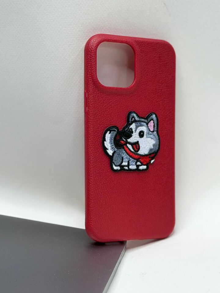 iPhone 13 Pro Max Uyumlu Canlı Renkli Candy Case - Kamera Korumalı Soft Silikon Kılıf kırmızı köpek desenli