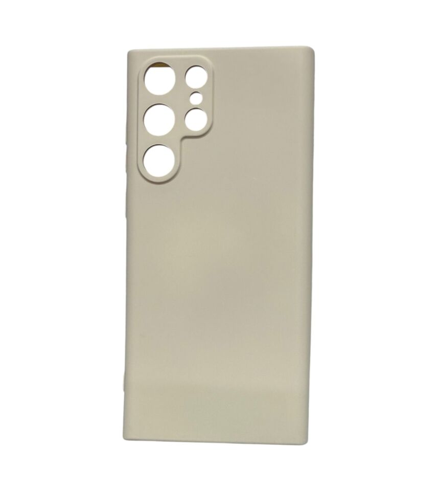 Samsung Galaxy S22 Ultra Uyumlu Premium Lansman Silikon Kılıf - Darbe Emici Esnek Koruyucu Krem