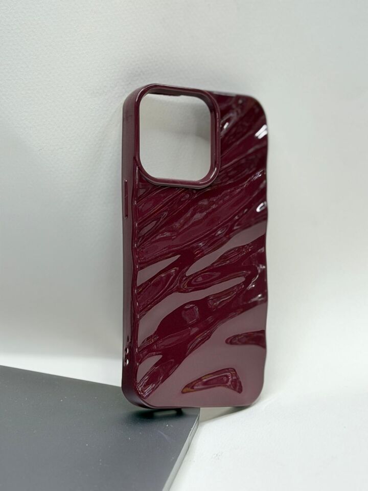 iPhone 13 Pro Uyumlu Premium Bordo Kılıf - Kadife İç Astarlı Lansman Serisi