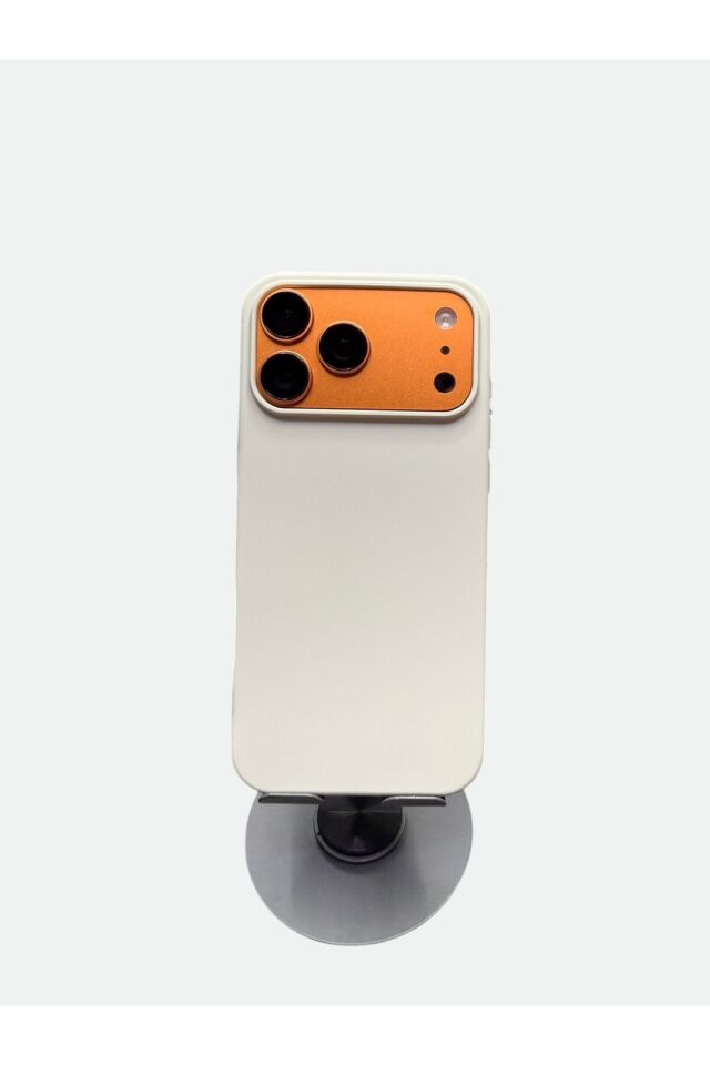 iPhone 17 Pro Silikon Lansman Kılıf Krem