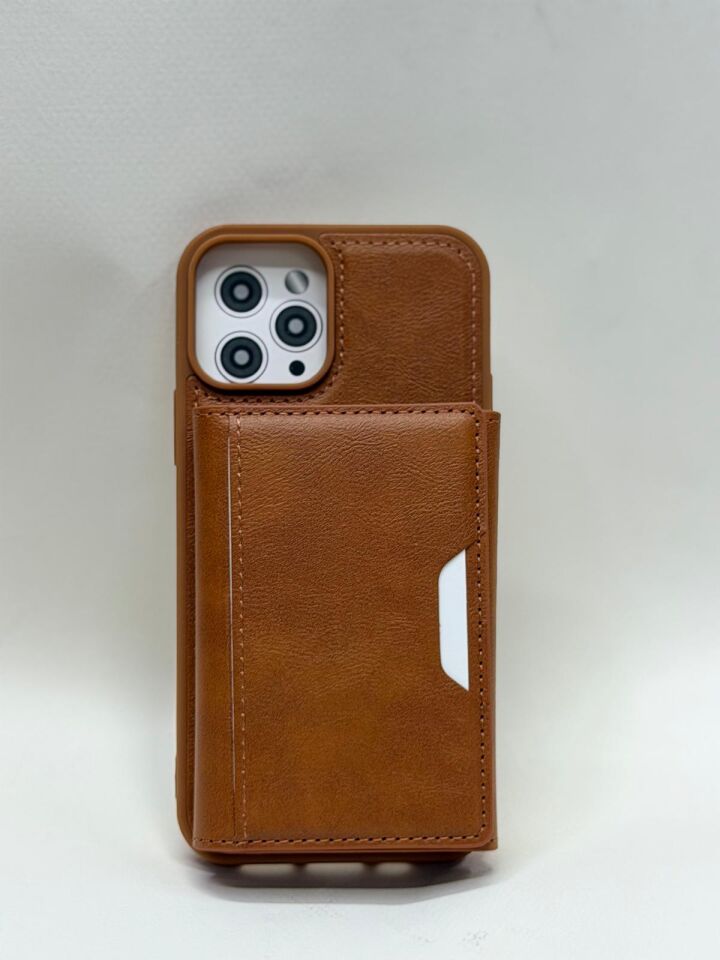 iPhone 12 / 12 Pro Uyumlu Lüks Deri Görünümlü Cüzdanlı Kılıf