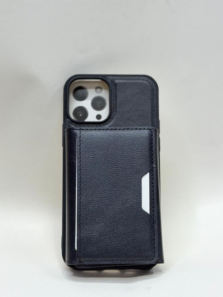 iPhone 12 / 12 Pro Uyumlu Lüks Deri Görünümlü Cüzdanlı Kılıf