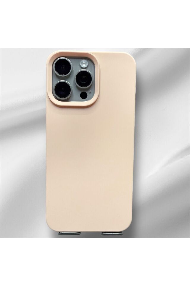 İphone 15 Pro Silikon Lansman Kılıf Bej