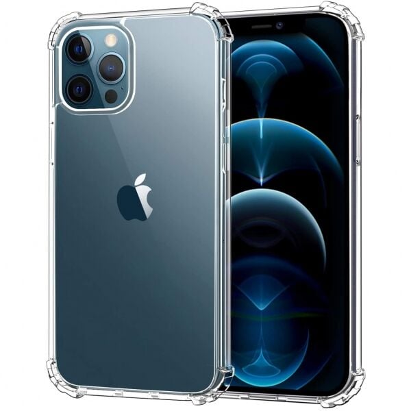iPhone 12 Pro Max Uyumlu Sararmayan Şeffaf Kılıf - Köşe Korumalı Darbe Emici Silikon Kapak