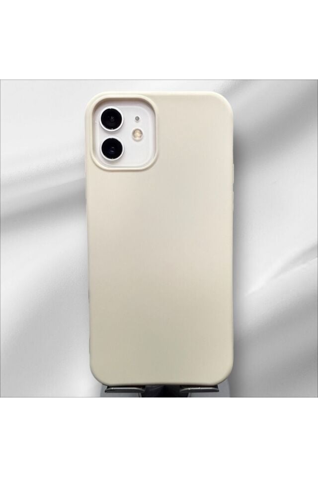 İphone 12 Silikon Lansman Kılıf Krem
