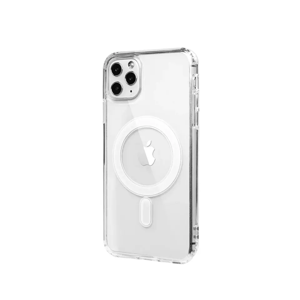 iPhone 12 / 12 Pro Uyumlu MagSafe Özellikli Şeffaf Kılıf - Sararmayan Kristal Silikon Koruyucu