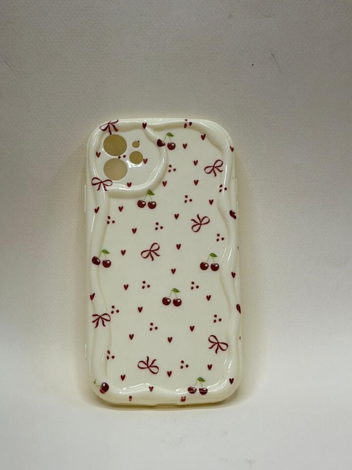 iPhone 11 Uyumlu Kılıfı - Bahar Esintisi Serisi Kiraz Desenli