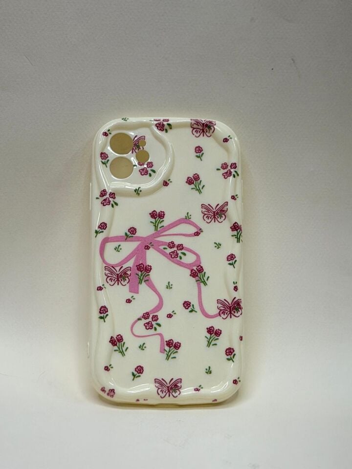 iPhone 11 Uyumlu Kılıfı - Bahar Esintisi Serisi kurdele desenli