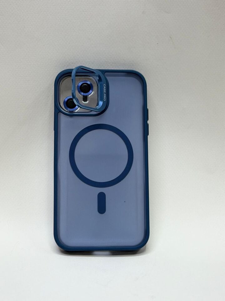 iPhone 11 Uyumlu MagSafe Destekli Mıknatıslı Şeffaf Kılıf – Sararmayan Koruma Lacivert