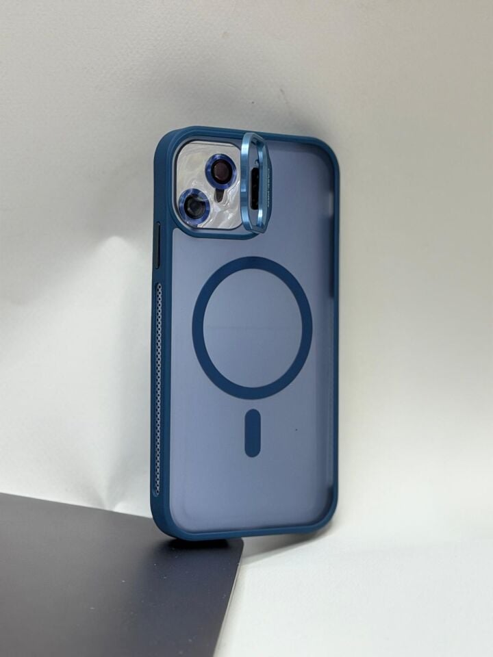 iPhone 11 Uyumlu MagSafe Destekli Mıknatıslı Şeffaf Kılıf – Sararmayan Koruma Lacivert
