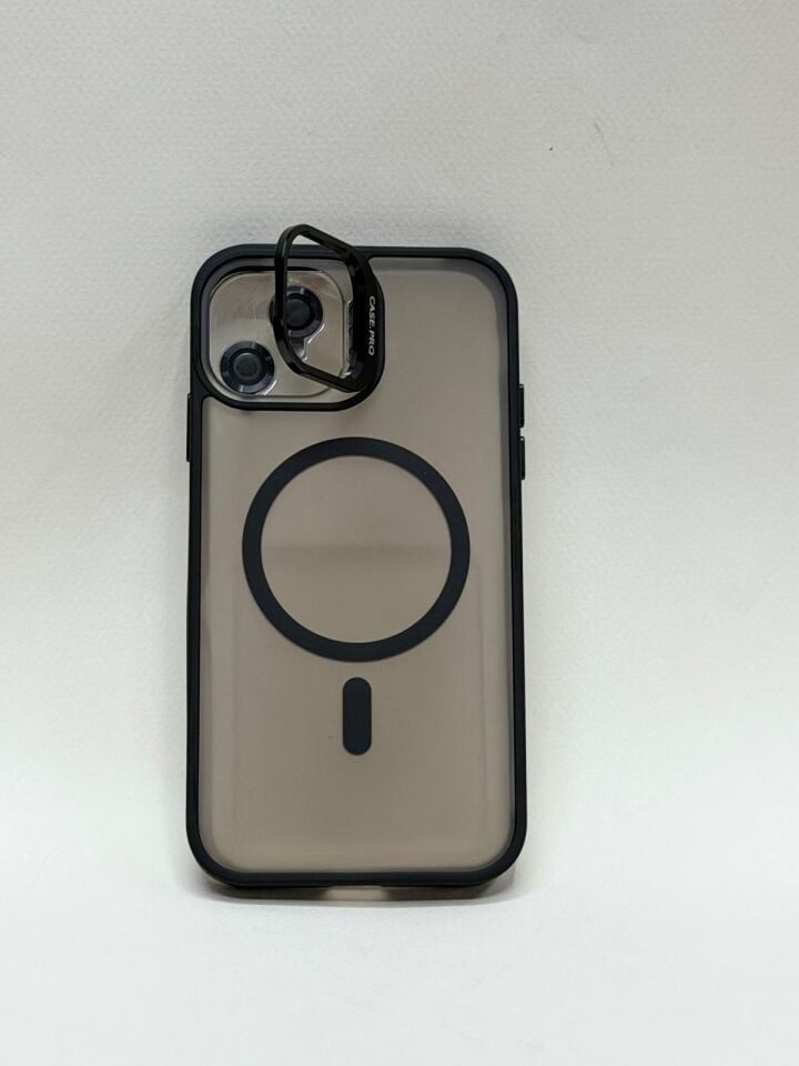 iPhone 11 Uyumlu MagSafe Destekli Mıknatıslı Şeffaf Kılıf – Sararmayan Koruma Siyah