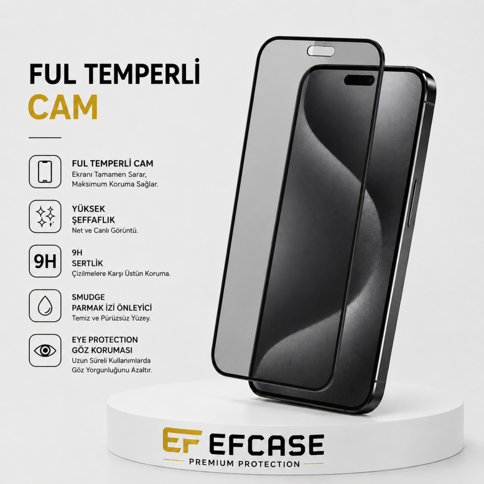 Samsung Galaxy S26 Plus Uyumlu Tam Kaplayan Full Temperli Cam Ekran Koruyucu – Premium Darbe Emici Zırh