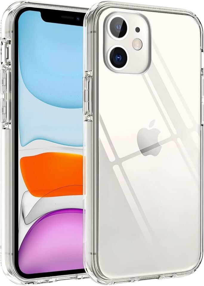 iPhone 11 Kılıf Şeffaf Sararmayan Kristal Silikon - Darbe Emici Kamera Korumalı