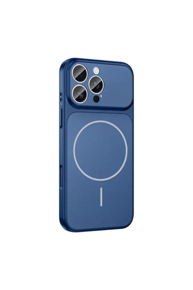 İphone 14 Pro Uyumlu 17 Pro Görünümlü Magsafe Kılıf Lacivert