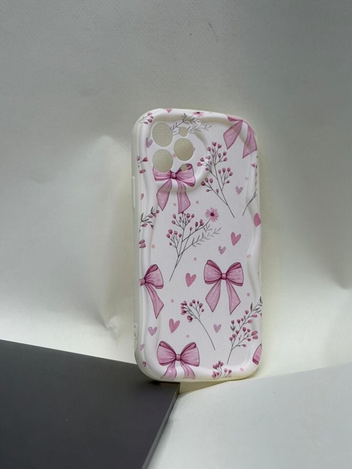 iPhone 11 Pro Kılıf - Bahar Esintisi Tasarımlı Pembe Kurdele Desenli