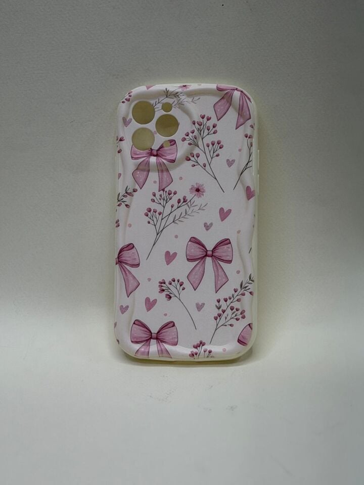iPhone 11 Pro Kılıf - Bahar Esintisi Tasarımlı Pembe Kurdele Desenli