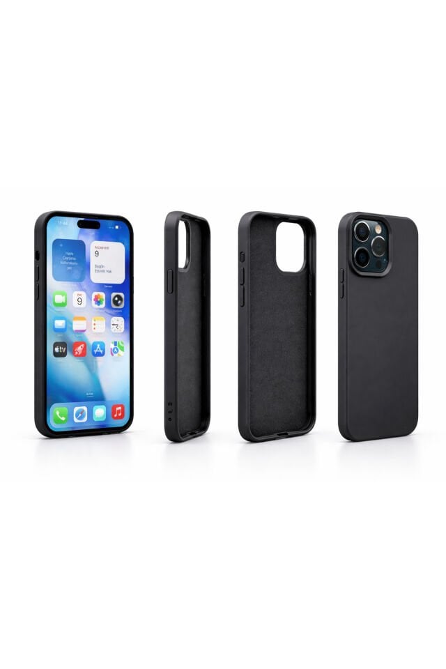iPhone Uyumlu Silikon Darbe Emici Kılıf Siyah iPhone 15 ProMax