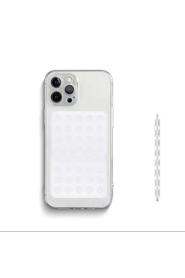 Silikon Vakumlu Telefon Tutucu, Cep Telefonu için Silikon Yapışkanlı, Kaymaz Vantuz Telefon Tutucu Beyaz