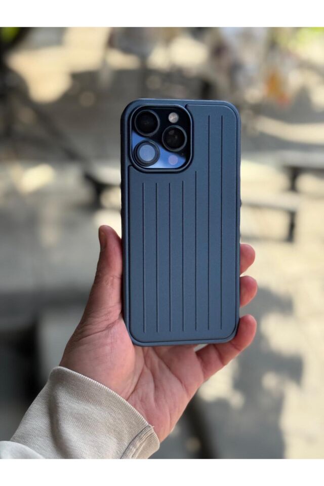 Iphone 15 Rimova Pro Max Uyumlu Çizgili Valiz Desenli Premium Kılıf