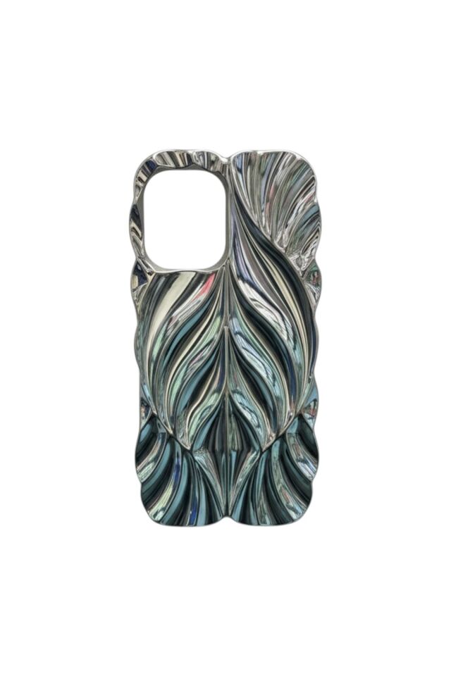 Iphone 16 Uyumlu Metalik Desenli Parlak Kılıf