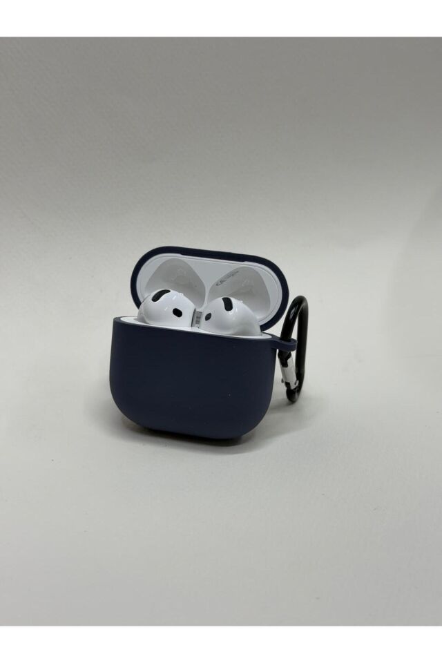 AirPods 4. Nesil Uyumlu Premium Silikon Kılıf - Darbe Emici Koruyucu Kılıf Lacivert