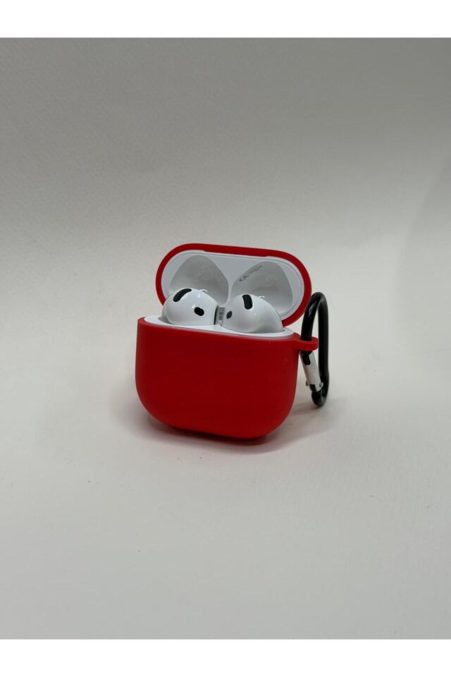 AirPods 4. Nesil Uyumlu Premium Silikon Kılıf - Darbe Emici Koruyucu Kılıf Kırmızı