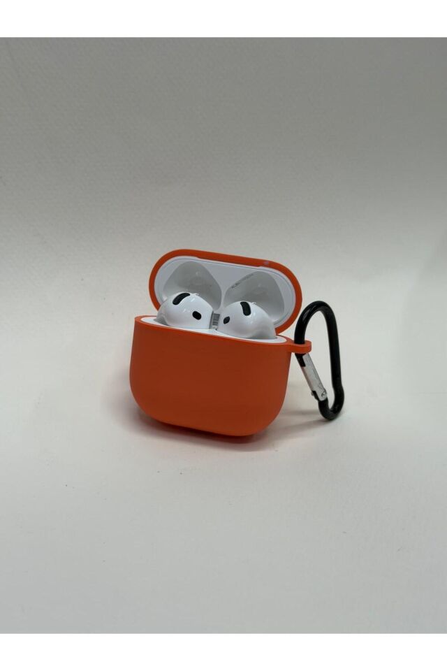 AirPods 4. Nesil Uyumlu Premium Silikon Kılıf - Darbe Emici Koruyucu Kılıf Turuncu