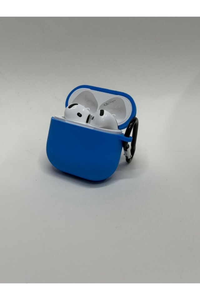 AirPods 4. Nesil Uyumlu Premium Silikon Kılıf - Darbe Emici Koruyucu Kılıf Mavi