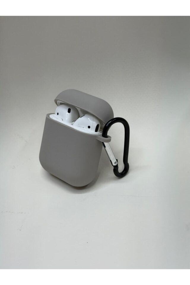 AirPods 1. ve 2. Nesil Uyumlu Darbeye Dayanıklı Silikon Kılıf Gri