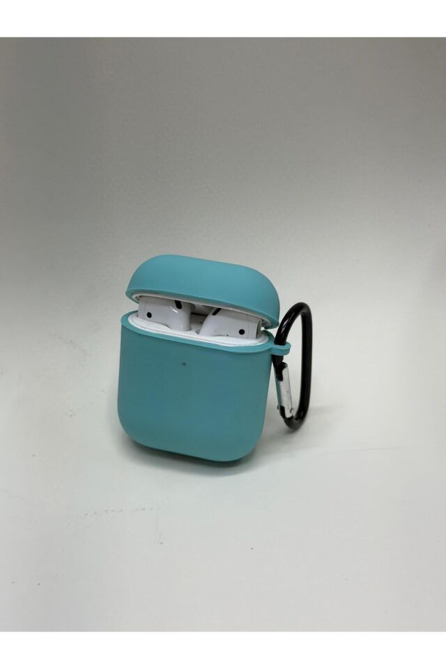 AirPods 1. ve 2. Nesil Uyumlu Darbeye Dayanıklı Silikon Kılıf Turkuaz