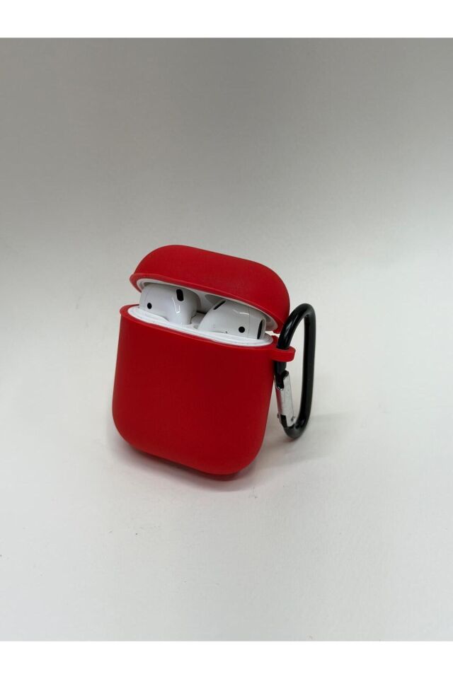 AirPods 1. ve 2. Nesil Uyumlu Darbeye Dayanıklı Silikon Kılıf Kırmızı