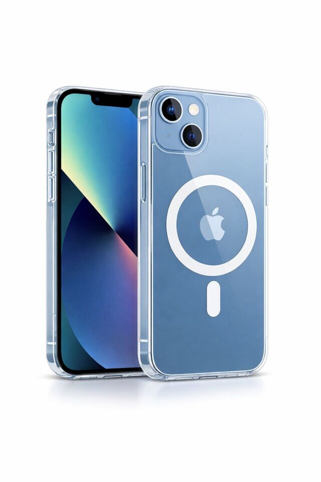 iPhone 13 Uyumlu Şeffaf Magsafe Kılıf Sararmaz, Darbe Emici