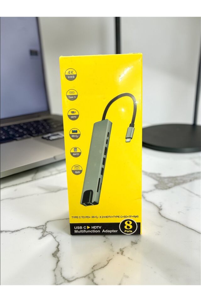 Type-C 8 in 1 Hub USB-C Çoklayıcı 4K HDMI RJ45 SD TF USB 3.0 PD