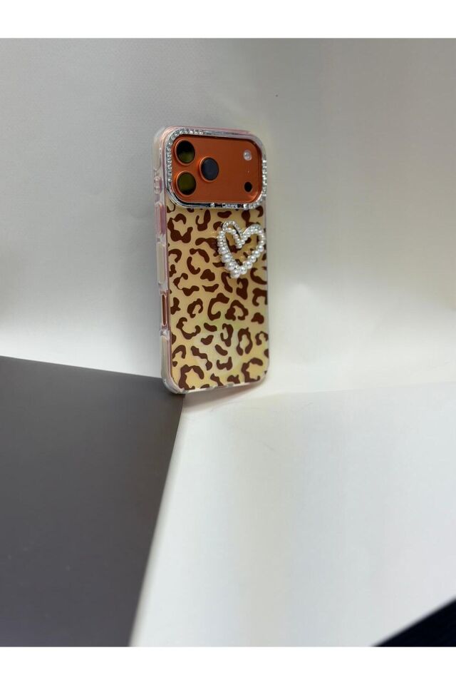 Iphone 17 pro Max Uyumlu Bling Bling Premium Kılıf Turuncu