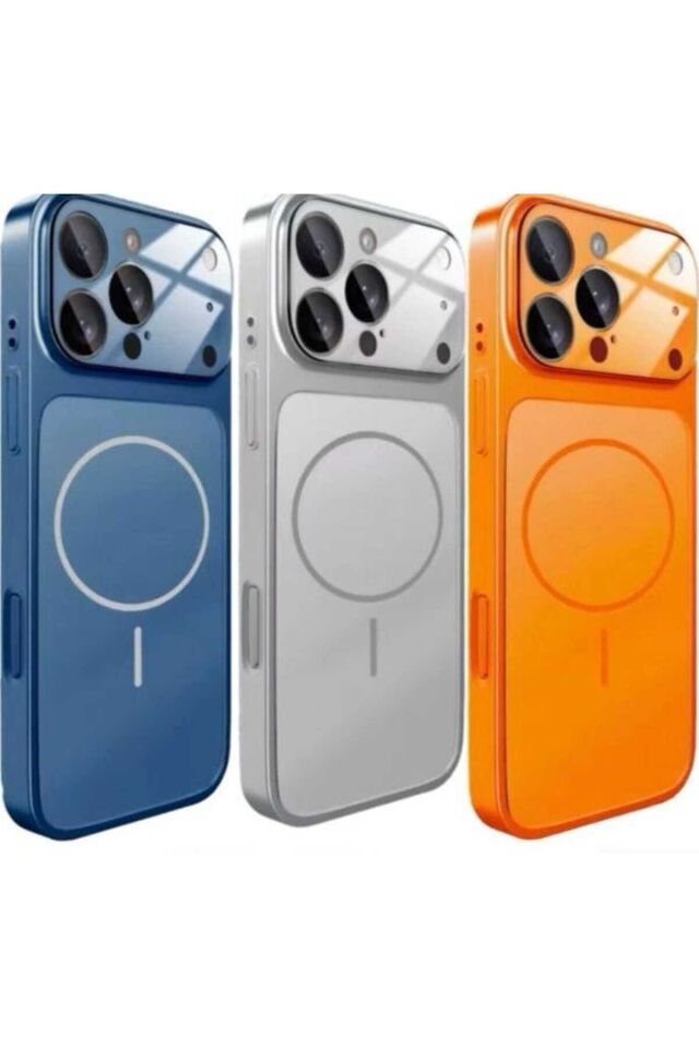 iPhone Turuncu 14 Pro Uyumlu 17 Pro Max Görünüme Çeviren Kamera Koruma Magsafe Kılıf