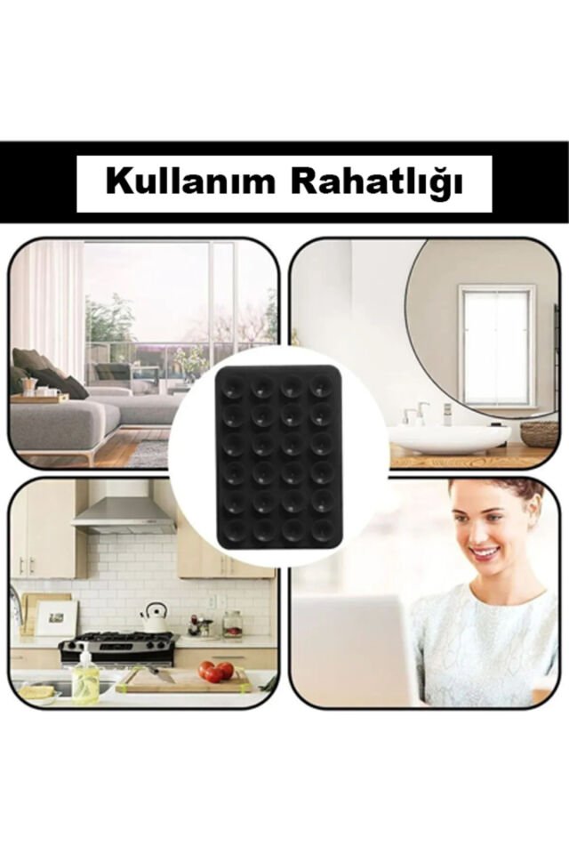 Silikon Vakumlu Telefon Tutucu, Cep Telefonu için Silikon Yapışkanlı, Kaymaz Vantuz Telefon Tutucu