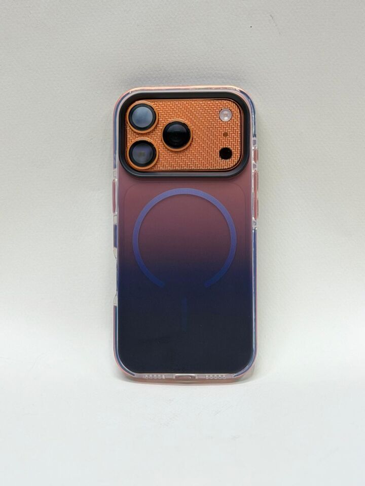 iPhone 17 Pro Uyumlu Rainbow MagSafe Kılıf - Gökkuşağı Renk Geçişli Sararmaz Kapak
