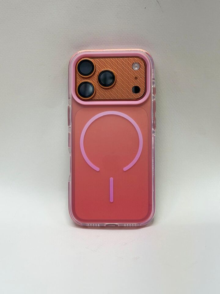iPhone 17 Pro Uyumlu Rainbow MagSafe Kılıf - Gökkuşağı Renk Geçişli Sararmaz Kapak