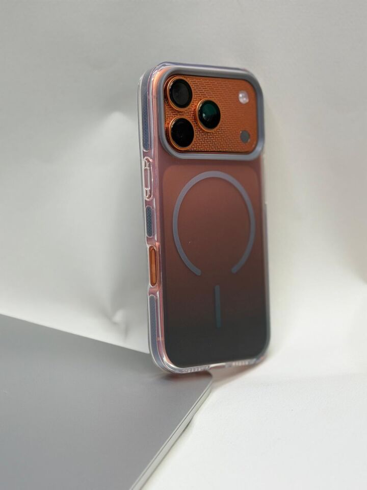 iPhone 17 Pro Uyumlu Rainbow MagSafe Kılıf - Gökkuşağı Renk Geçişli Sararmaz Kapak