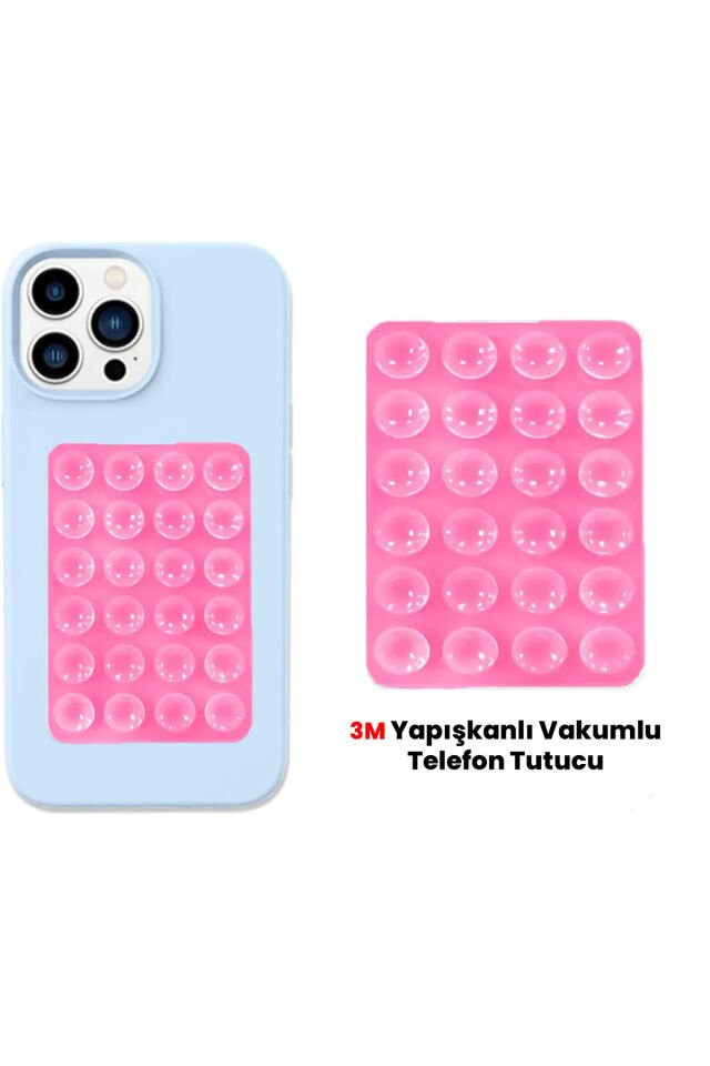 Silikon Vantuzlu Telefon Tutacağı 24 Vantuzlu 1 Paket Yapışkanlı Cep Telefonu Tutucu Mıknatıslı Pemb