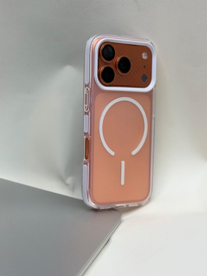 iPhone 17 Pro Uyumlu Rainbow MagSafe Kılıf - Gökkuşağı Renk Geçişli Sararmaz Kapak Şeffaf