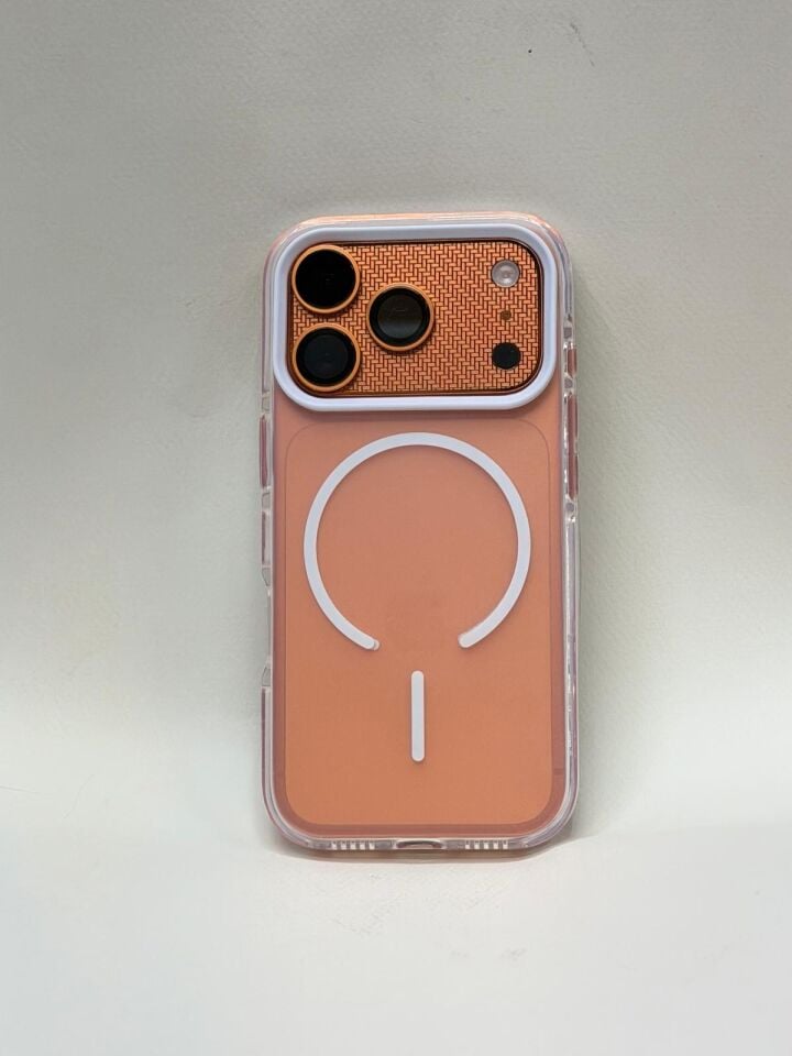 iPhone 17 Pro Uyumlu Rainbow MagSafe Kılıf - Gökkuşağı Renk Geçişli Sararmaz Kapak Şeffaf