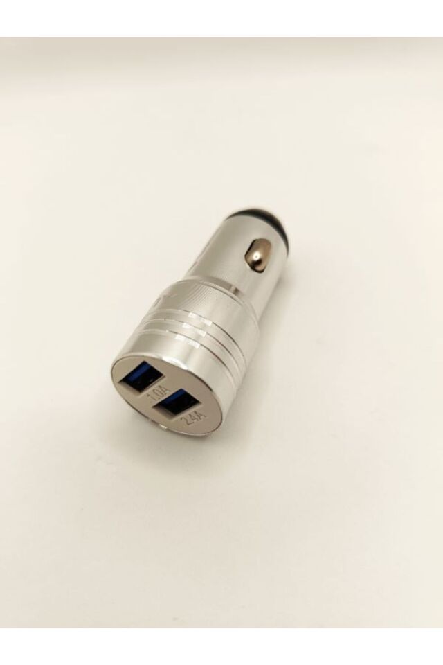 Metal Araç Şarj Çakmaklık, Uyumlu Çift USB Girişli Çakmaklık,Araç Şarj Cihazı
