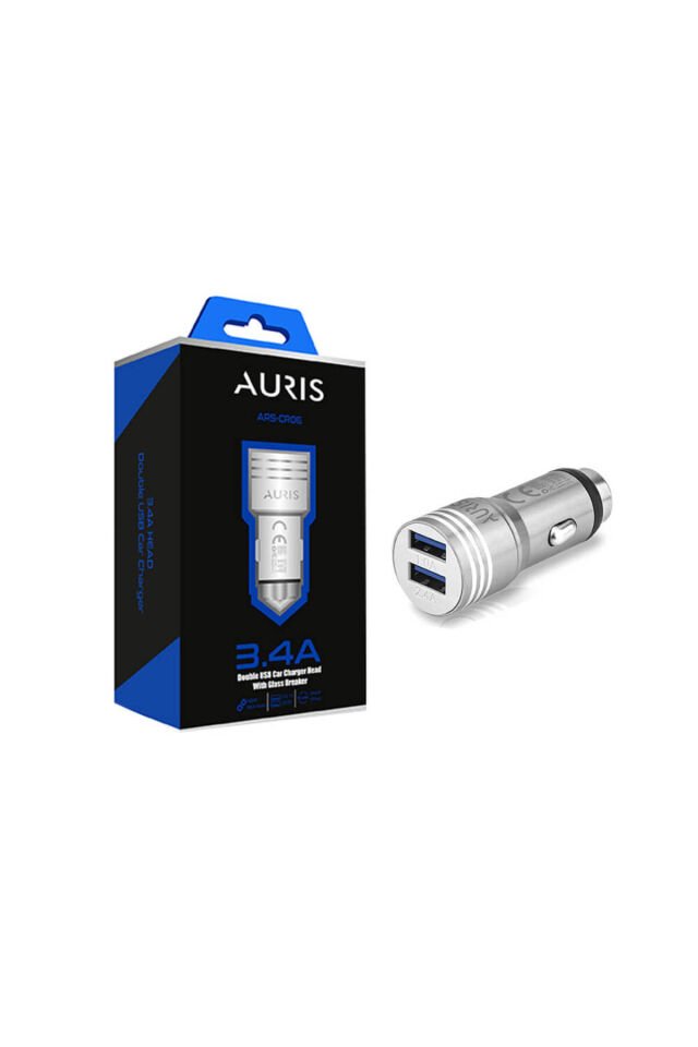 Metal Araç Şarj Çakmaklık, Uyumlu Çift USB Girişli Çakmaklık,Araç Şarj Cihazı