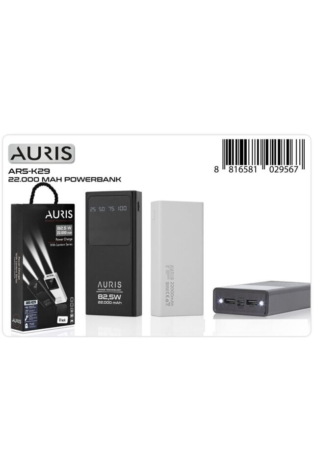 22.000 mAh Taşınabilir Şarj Aleti Powerbank 82.5W Çift Girişli El Fenerli