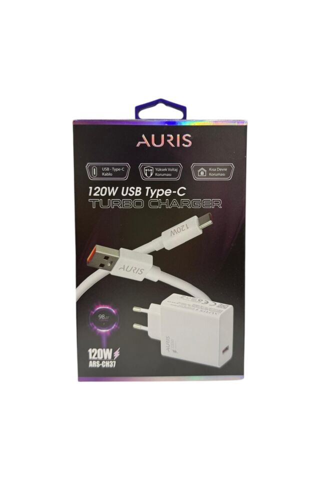 120W Turbo Hızlı Şarj Aleti Typce-C Çok Renkli