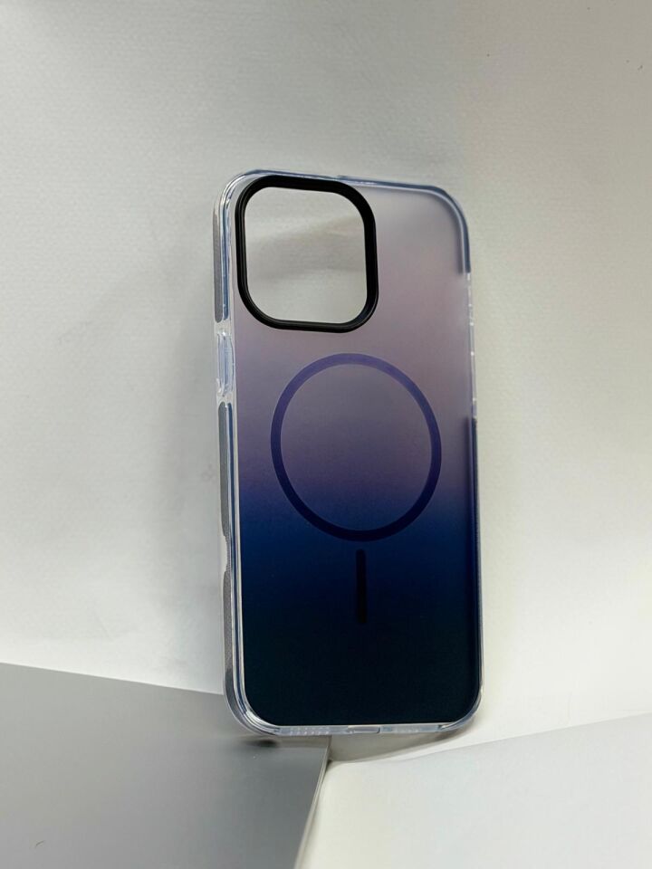 iPhone 15 Pro Max Uyumlu Rainbow Renkli MagSafe Siyah/Şeffaf Kılıf - Göz Alıcı Koruma