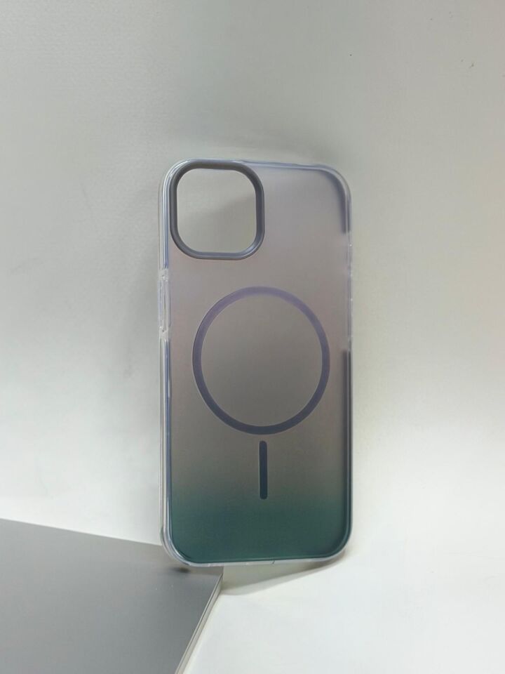 iPhone 13 ve iPhone 14 Uyumlu Rainbow MagSafe Kılıf - Renk Geçişli, Darbe Emici Kılıfı