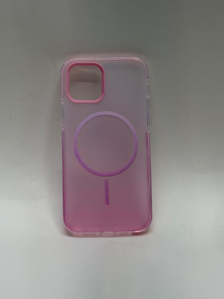 iPhone 12 ve iPhone 12 Pro Uyumlu Rainbow MagSafe Kılıf - Renk Geçişli, Darbe Emici Lansman Kılıfı